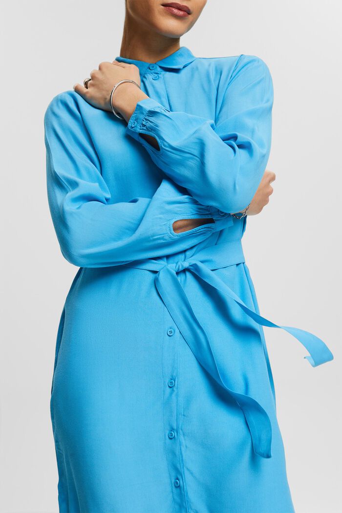 Skjortklänning med skärp, BLUE, detail image number 2