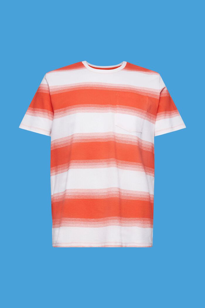 Randig T-shirt i bomullspiké, ORANGE RED, detail image number 6