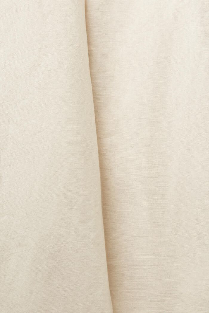 Byxa i bomull-linne med knappgylf, CREAM BEIGE, detail image number 6
