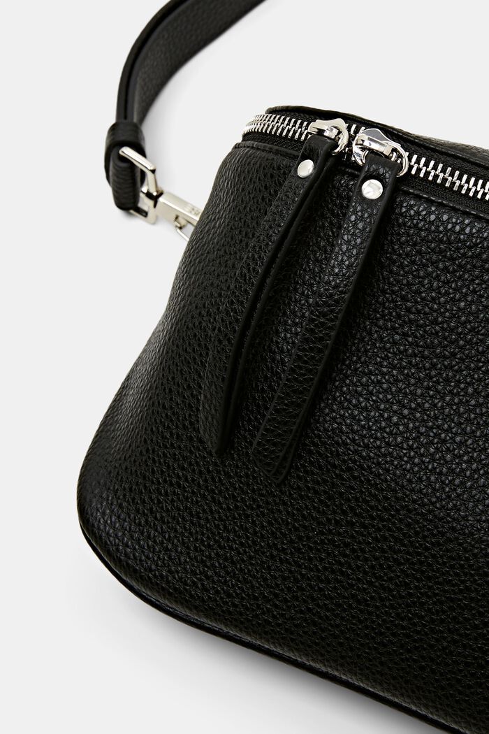 Crossbody-väska i veganskt läder, BLACK, detail image number 1