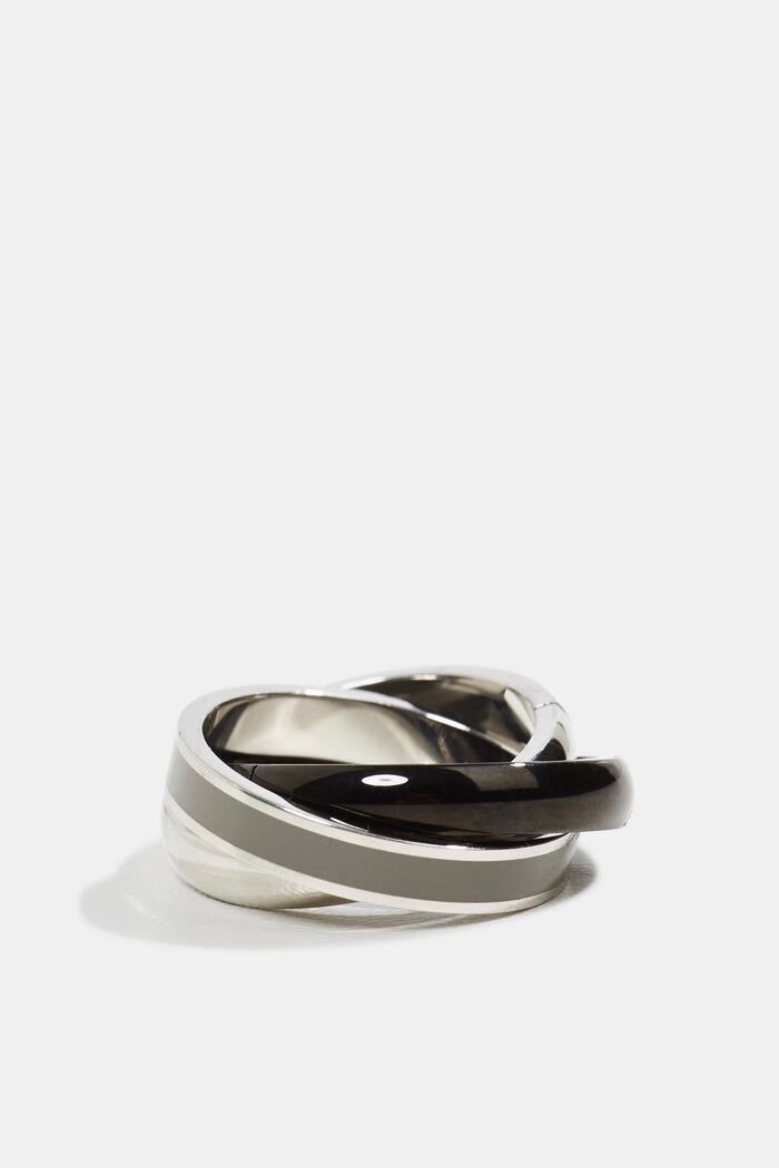 Trio-ring i rostfritt stål, DARK GREY, detail image number 0