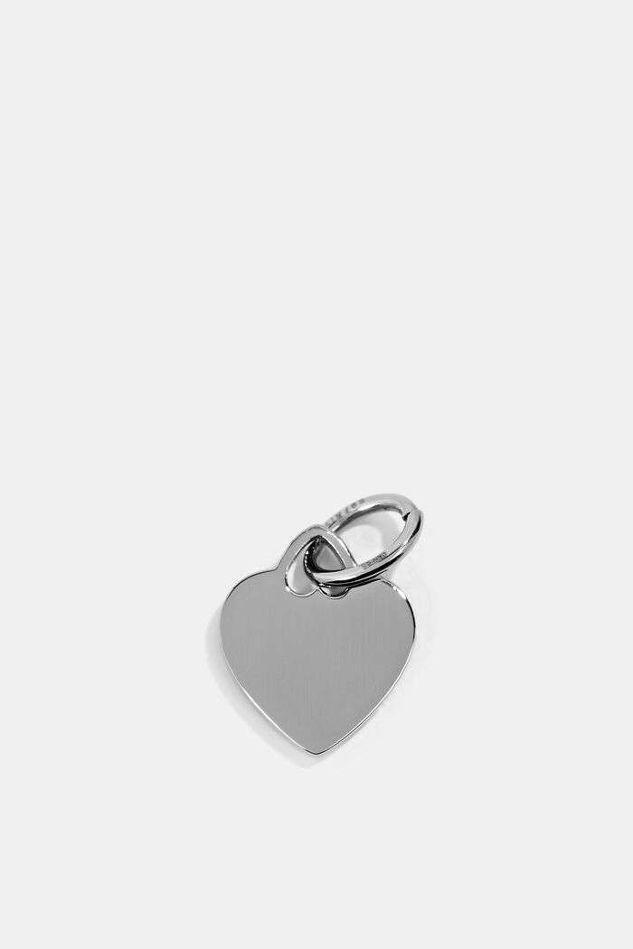 Hjärtformat hänge av rostfritt stål, SILVER, detail image number 2