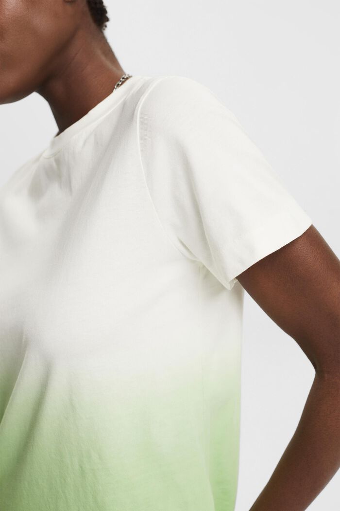 T-shirt med färgskiftningar av bomull, GREEN, detail image number 2
