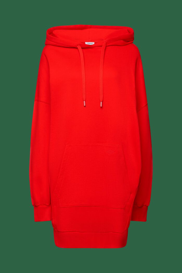 Oversized sweatshirtklänning med huva, RED, detail image number 6