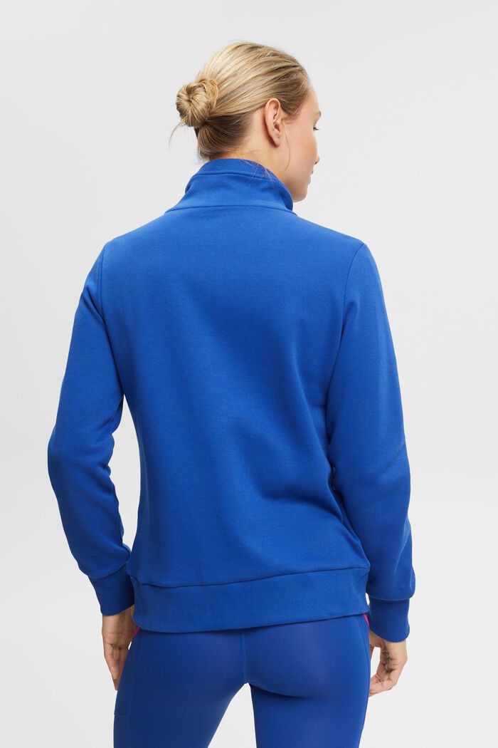 Sweatshirt med dragkedja, bomullsmix, BRIGHT BLUE, detail image number 3