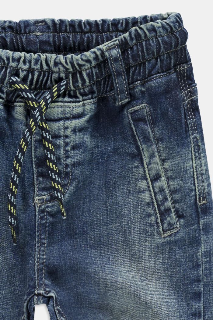 Jeans med dragskolinning, BLUE MEDIUM WASHED, detail image number 2