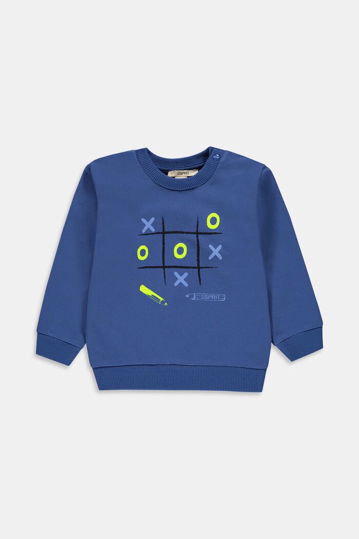 Sweatshirt med tryck, BLUE, overview