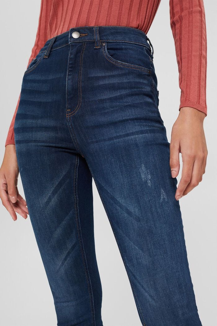 Superstretchiga jeans, ekologisk bomull, BLUE DARK WASHED, detail image number 2
