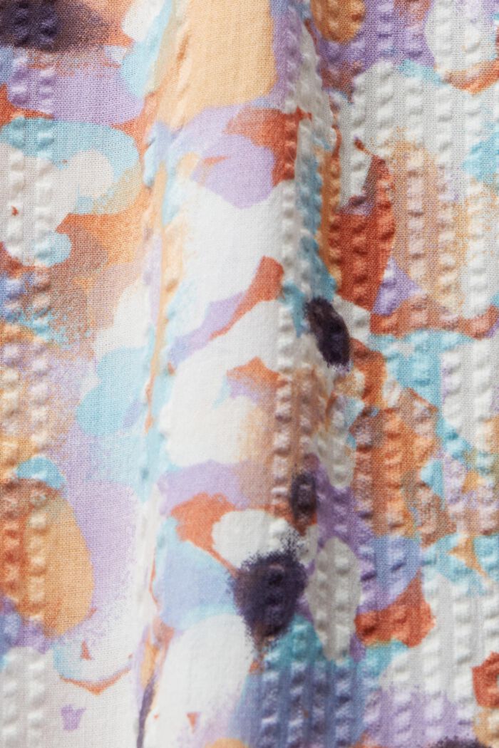 Klänning i strukturerad bomull, PURPLE, detail image number 4