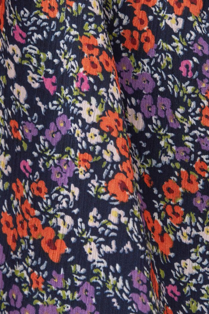 Blommönstrad kjol med volangfåll, NAVY, detail image number 5