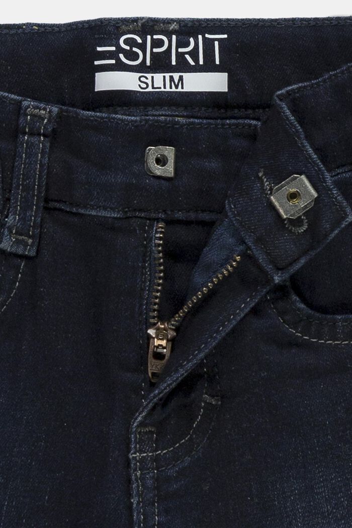 Jeans med smal passform och justerbar linning, BLUE MEDIUM WASHED, detail image number 2