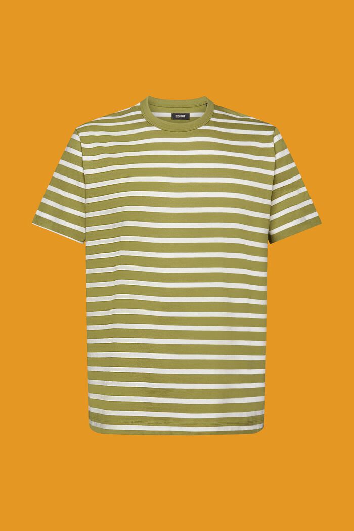 Randig T-shirt i hållbar bomull, LEAF GREEN, detail image number 7