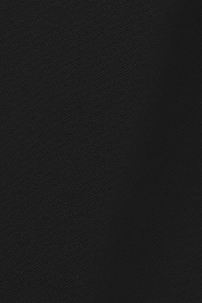 Unisex-sweatshirt i bomullsfleece med logo, BLACK, detail image number 5
