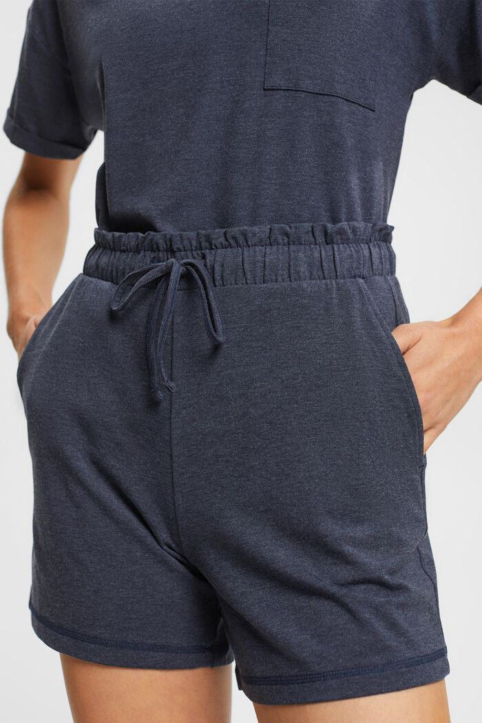 Jerseyshorts med elastisk linning, NAVY, detail image number 2