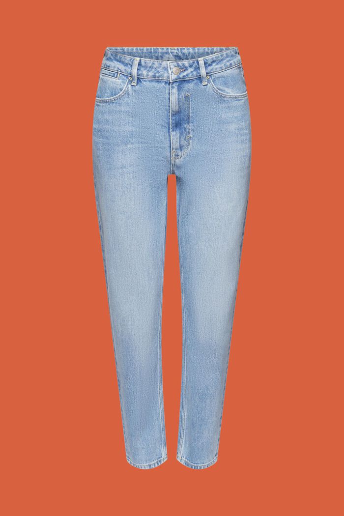 Jeans med raka ben och hög midja, BLUE LIGHT WASHED, detail image number 6