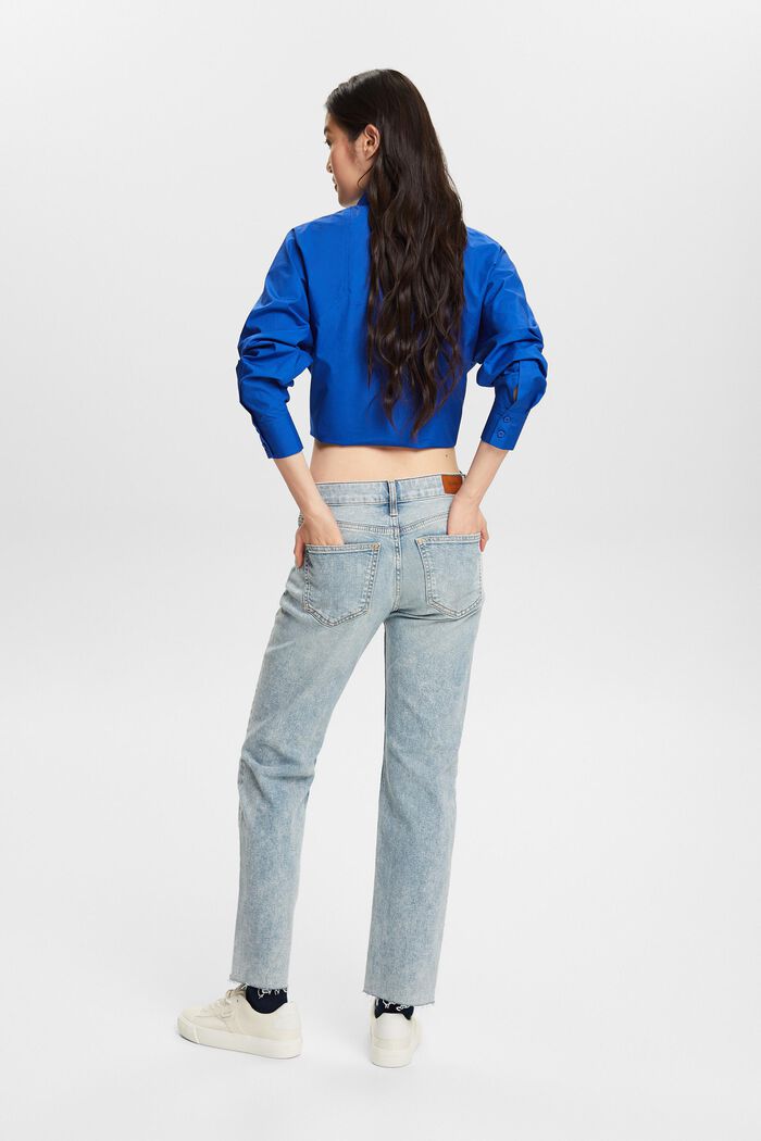 Raka jeans med medelhög midja, BLUE LIGHT WASHED, detail image number 2