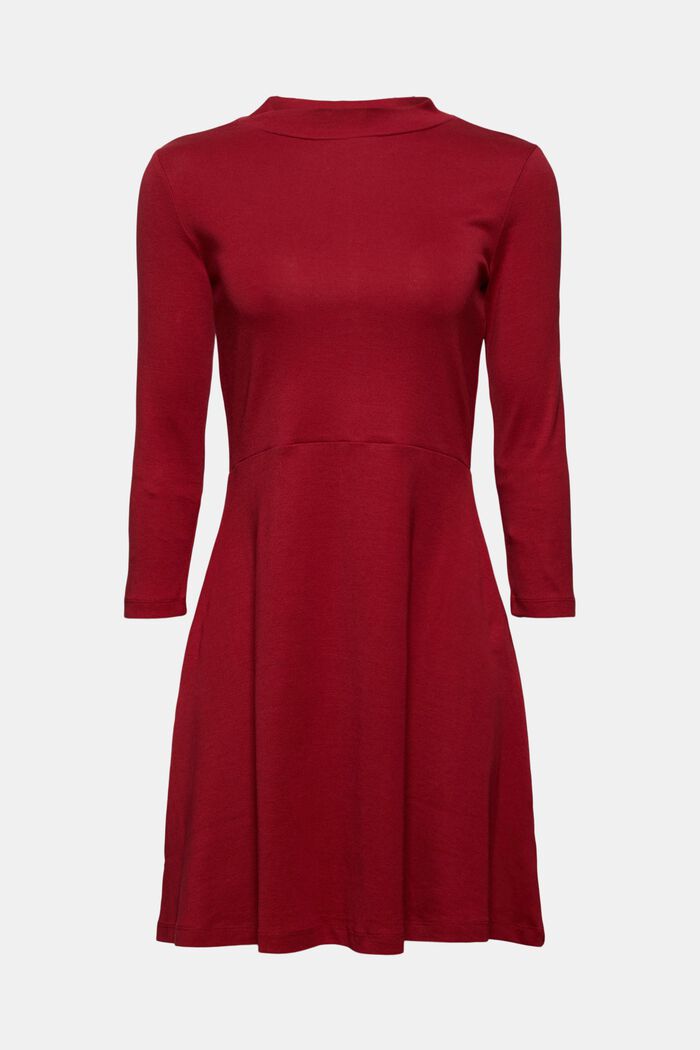 Jerseyklänning i 100% ekologisk bomull, DARK RED, detail image number 5