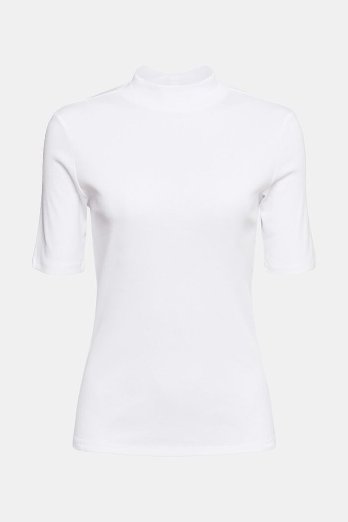 T-shirt med ståkrage, WHITE, detail image number 6