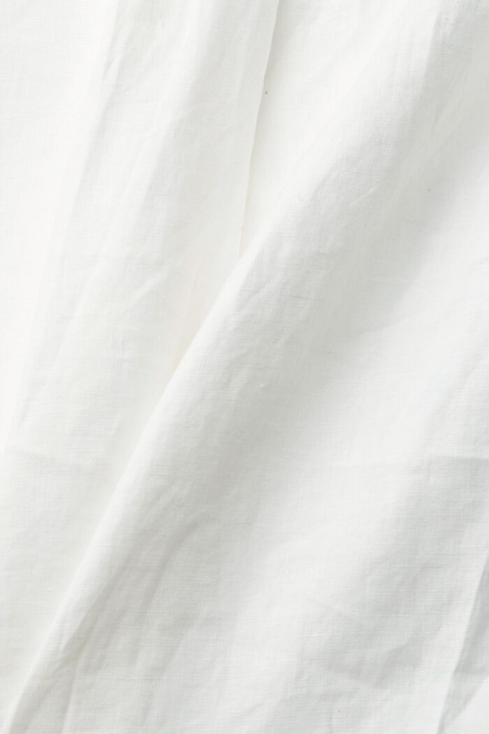 Blus i 100% linne, WHITE, detail image number 4