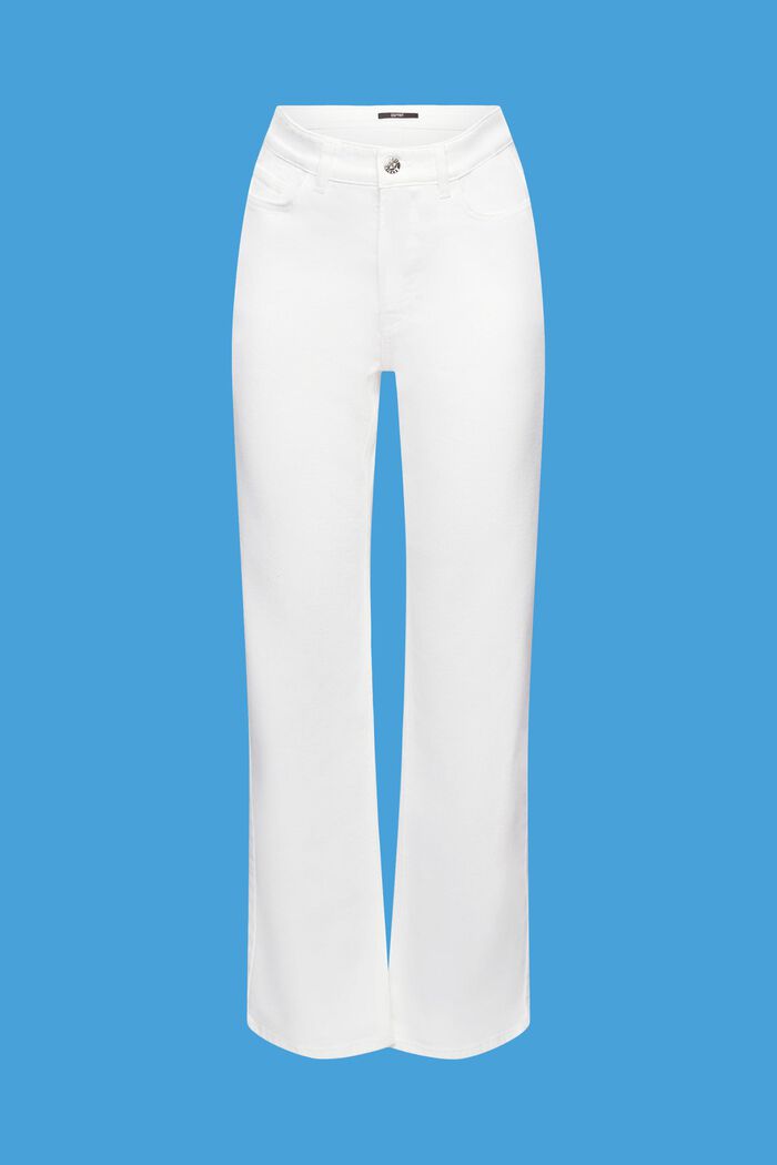 Jeans med raka ben och hög midja, WHITE, detail image number 7