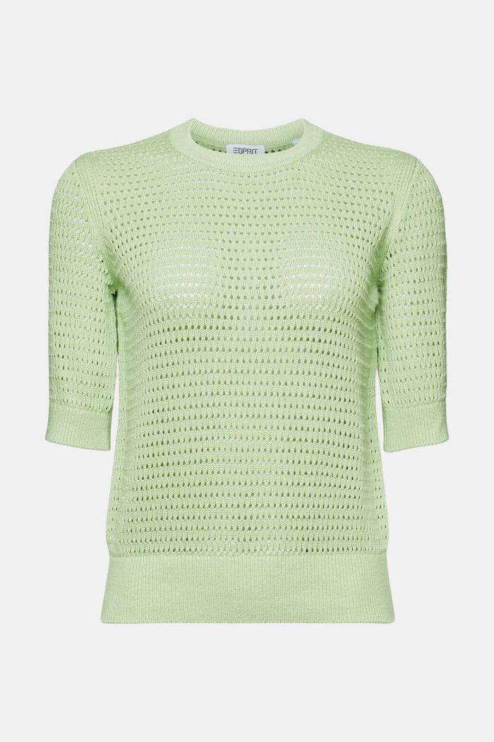 Kortärmad tröja i mesh, LIGHT GREEN, detail image number 6