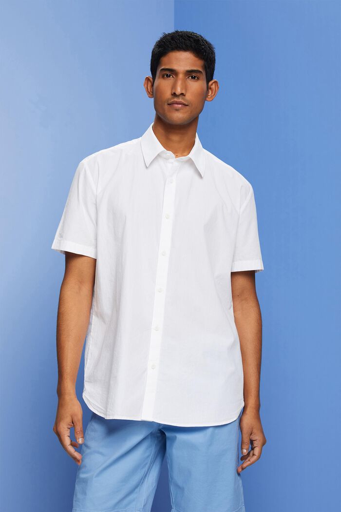 Kortärmad button down-skjorta, WHITE, detail image number 0