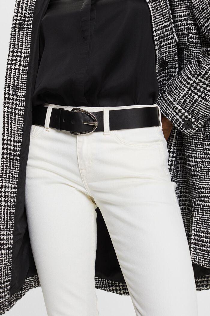 Raka jeans med medelhög midja, OFF WHITE, detail image number 2