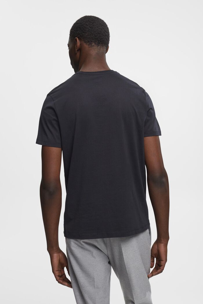 T-shirt i pimabomull med smal passform, BLACK, detail image number 3