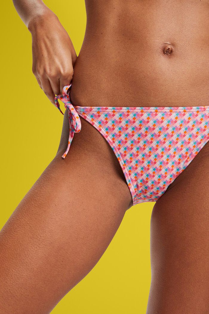 Flerfärgad bikinitrosa med knytband, PINK FUCHSIA, detail image number 1