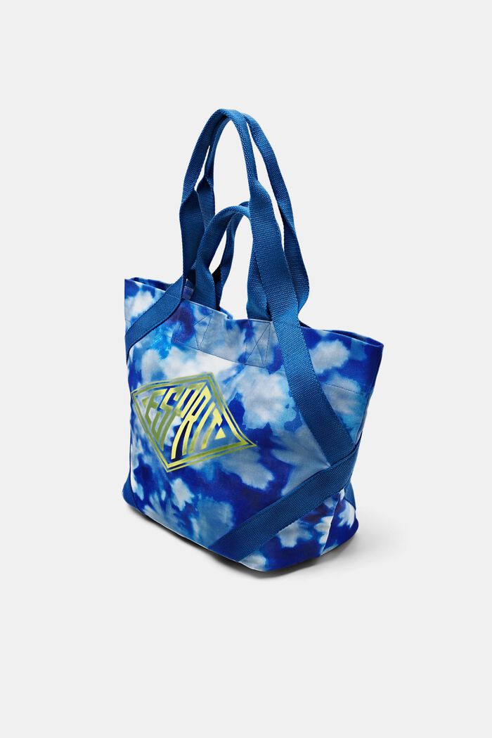 Shoppingväska i bomullscanvas med logo, PASTEL BLUE, detail image number 2