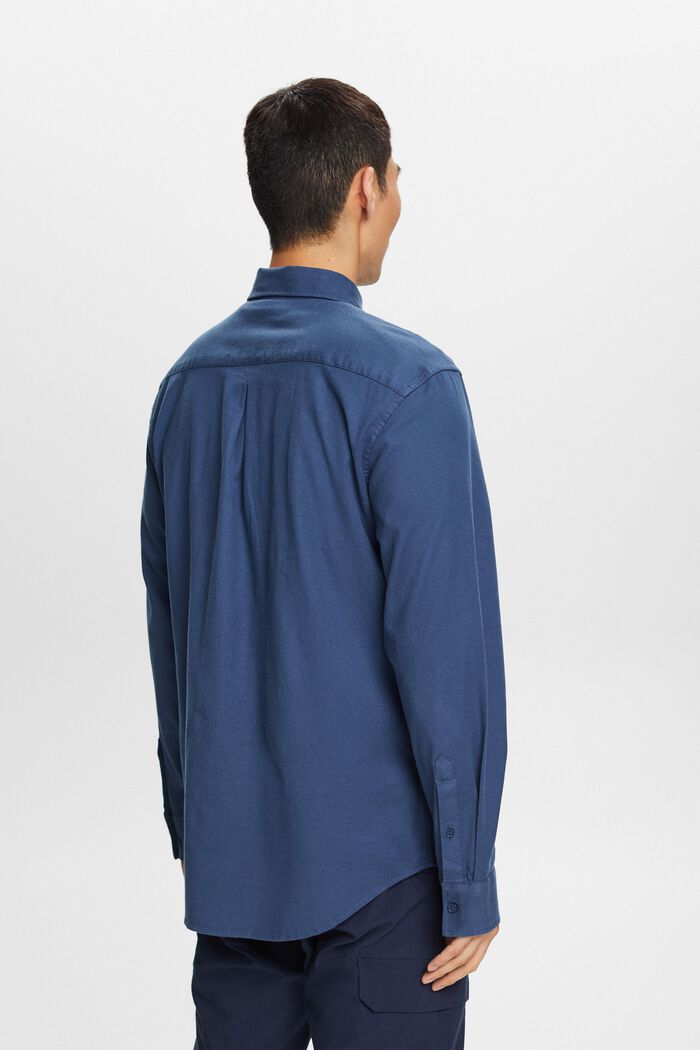 Skjorta i twill med normal passform, GREY BLUE, detail image number 3