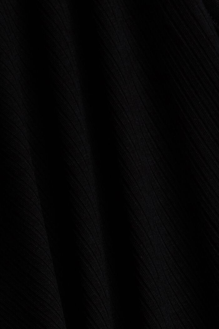 Ribbstickat linne i LENZING™ ECOVERO™, BLACK, detail image number 1