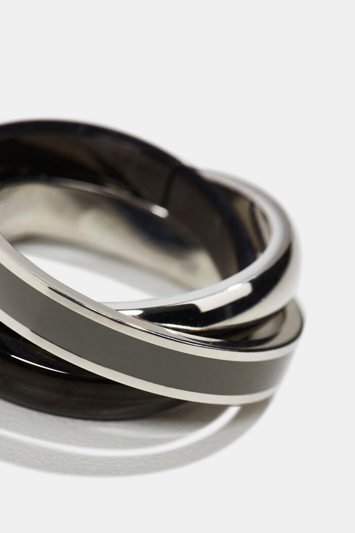 Trio-ring i rostfritt stål, DARK GREY, detail image number 1