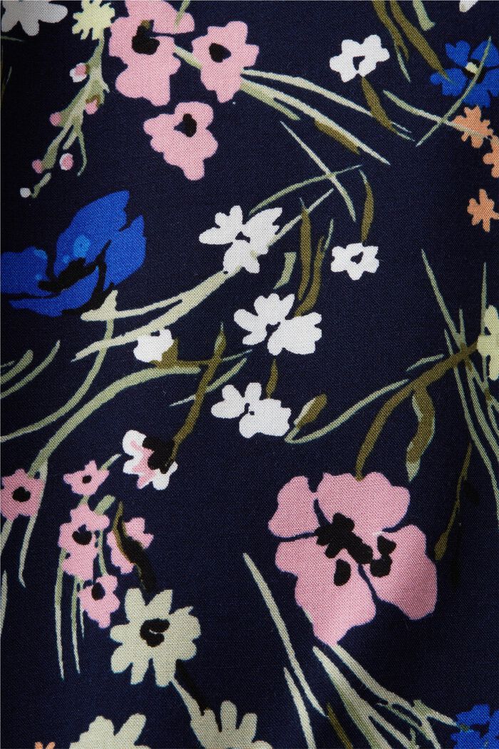 Blommig blus med sprund i ringningen, NAVY, detail image number 5