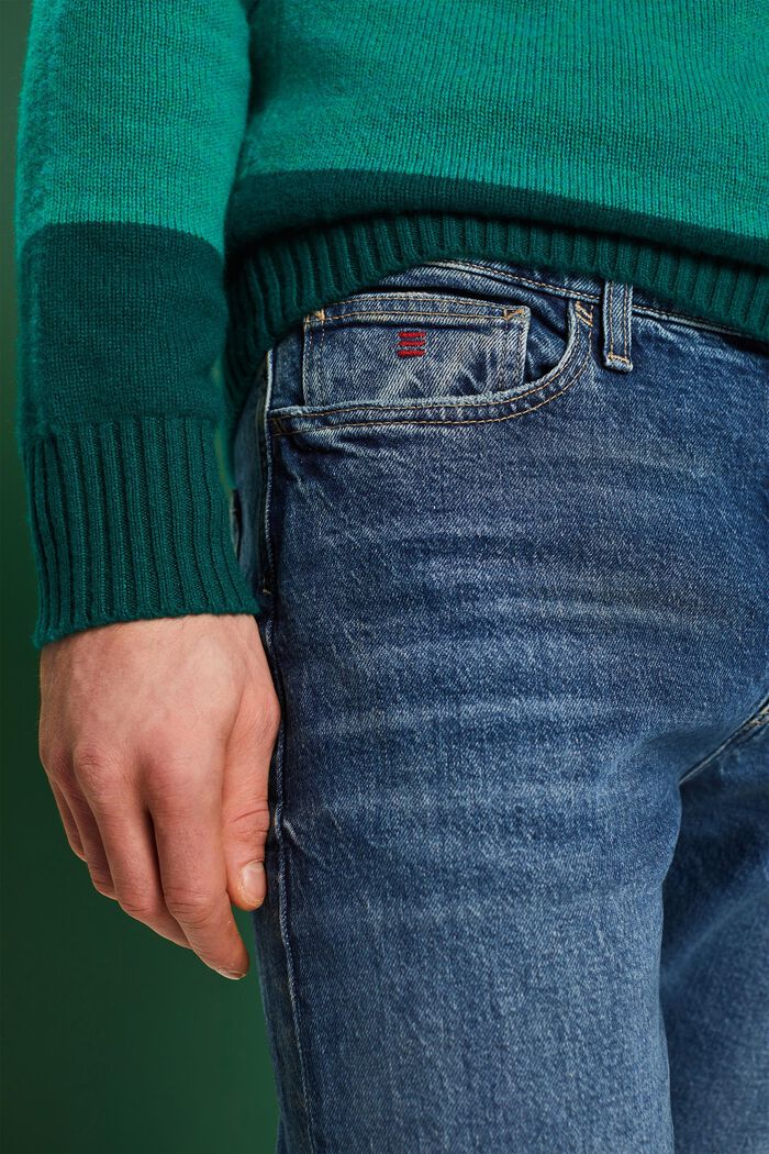 Raka jeans med medelhög midja, BLUE MEDIUM WASHED, detail image number 2