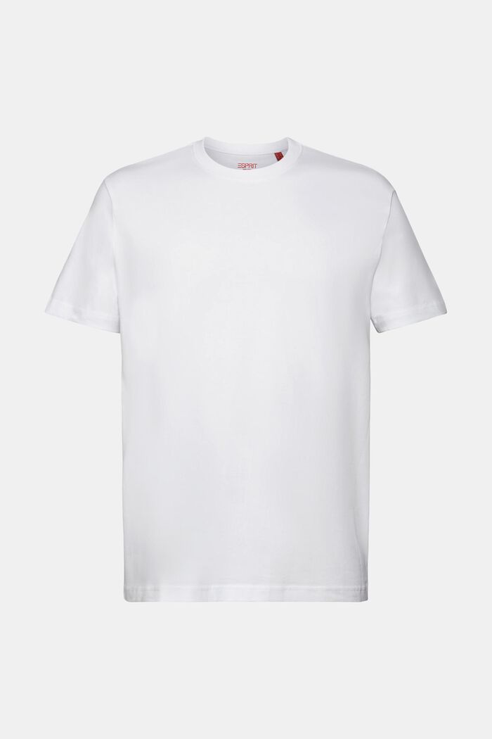 T-shirt i pimabomull-jersey med rund ringning, WHITE, detail image number 6