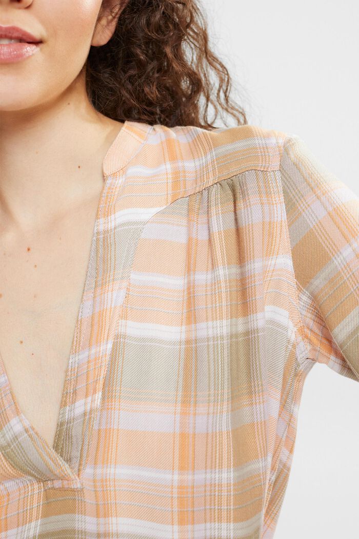 Blus med rutmönster, PEACH, detail image number 0