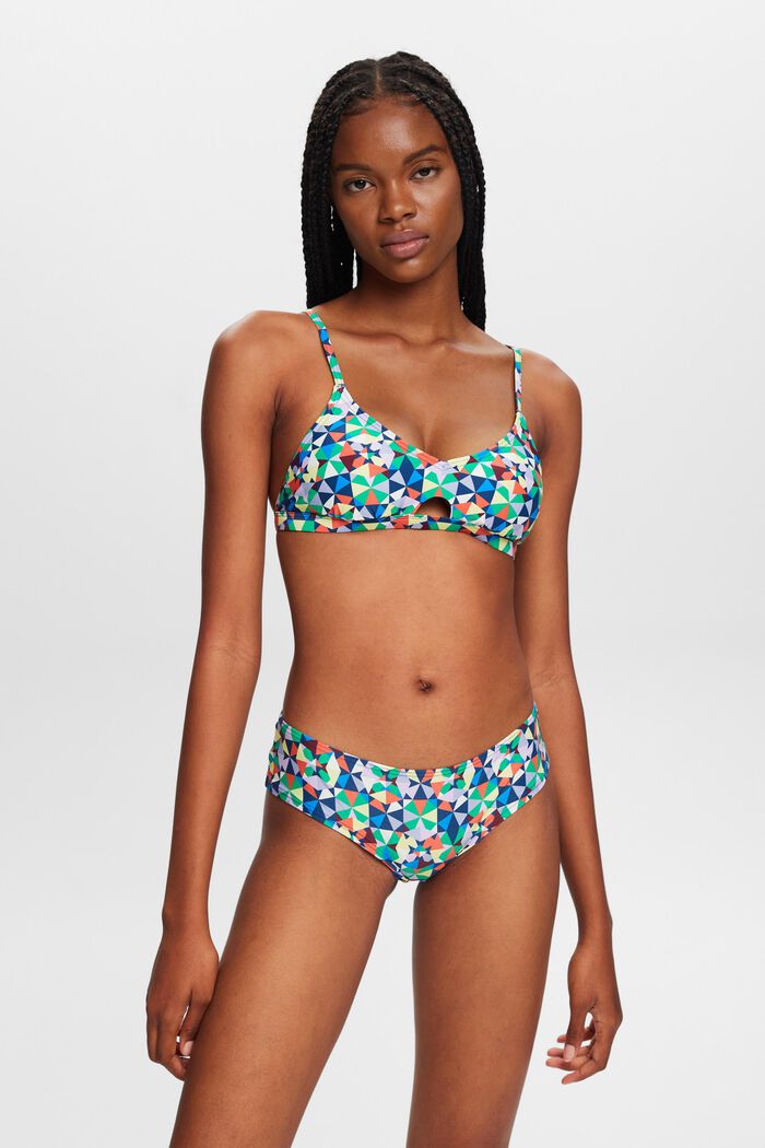 Återvunnet: Flerfärgad bikiniunderdel, GREEN, detail image number 0