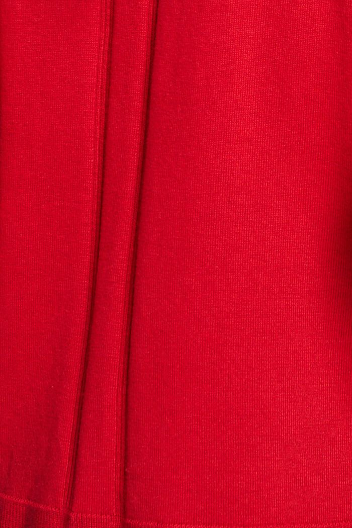 V-ringad-kofta, DARK RED, detail image number 4