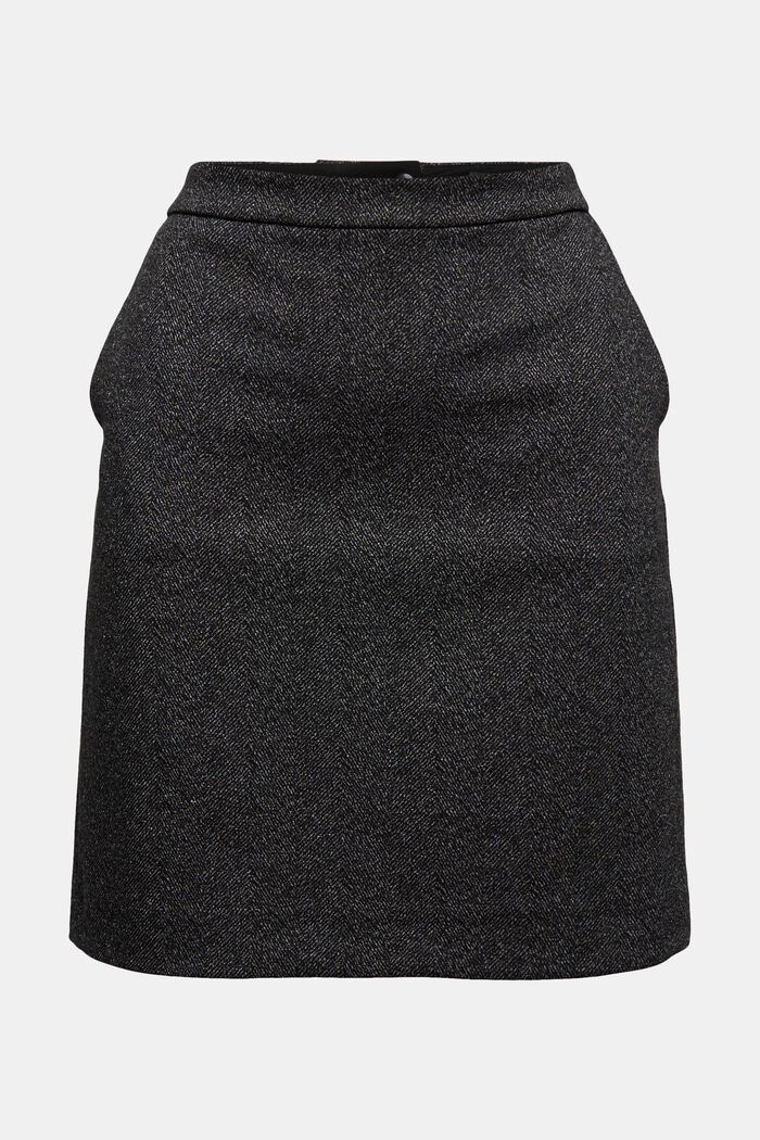 Mix + match HERRINGBONE A-linjeformad kjol, BLACK, overview