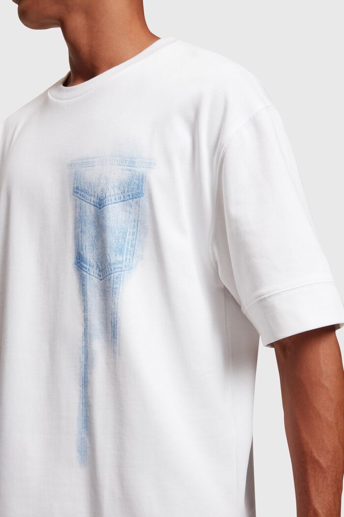 T-shirt med indigotryck, WHITE, detail image number 1