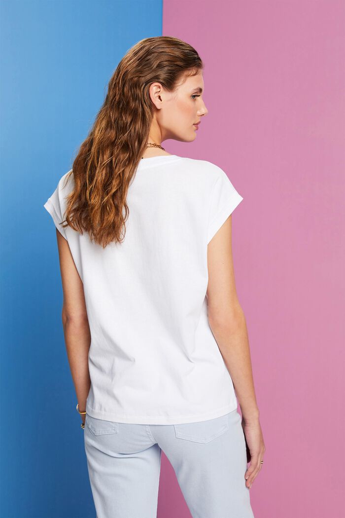 T-shirt med logotryck, WHITE, detail image number 3