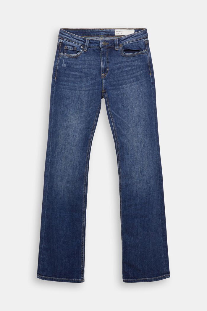 Superstretchiga jeans med ekologisk bomull, BLUE DARK WASHED, detail image number 8