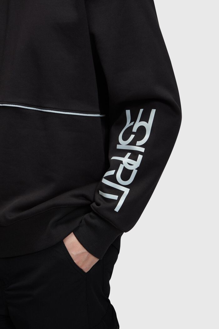 Oversize-sweatshirt med logotryck, BLACK, detail image number 3