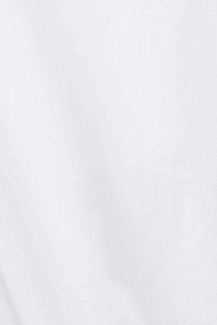 T-shirt med rund ringning och tryck, 100 % bomull, WHITE, detail image number 5