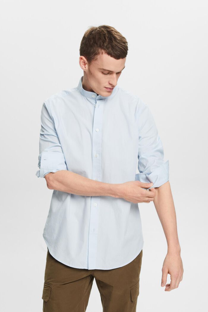 Skjorta med ståkrage, LIGHT BLUE, detail image number 0