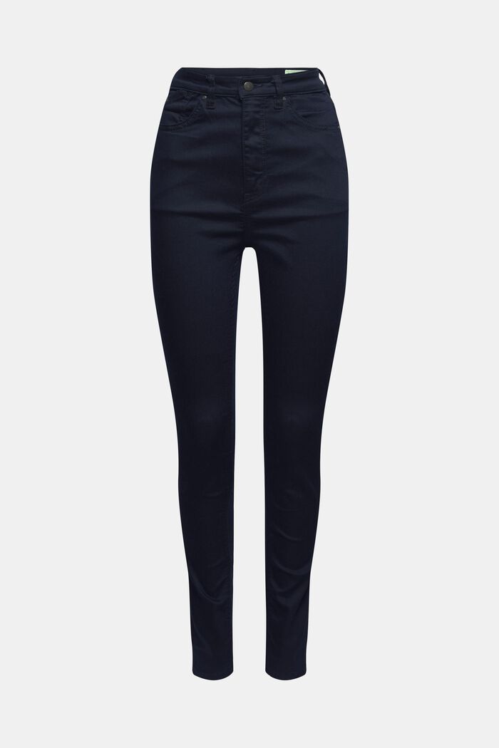 Jeans med hög midja, ekobomullsmix, BLUE RINSE, detail image number 7