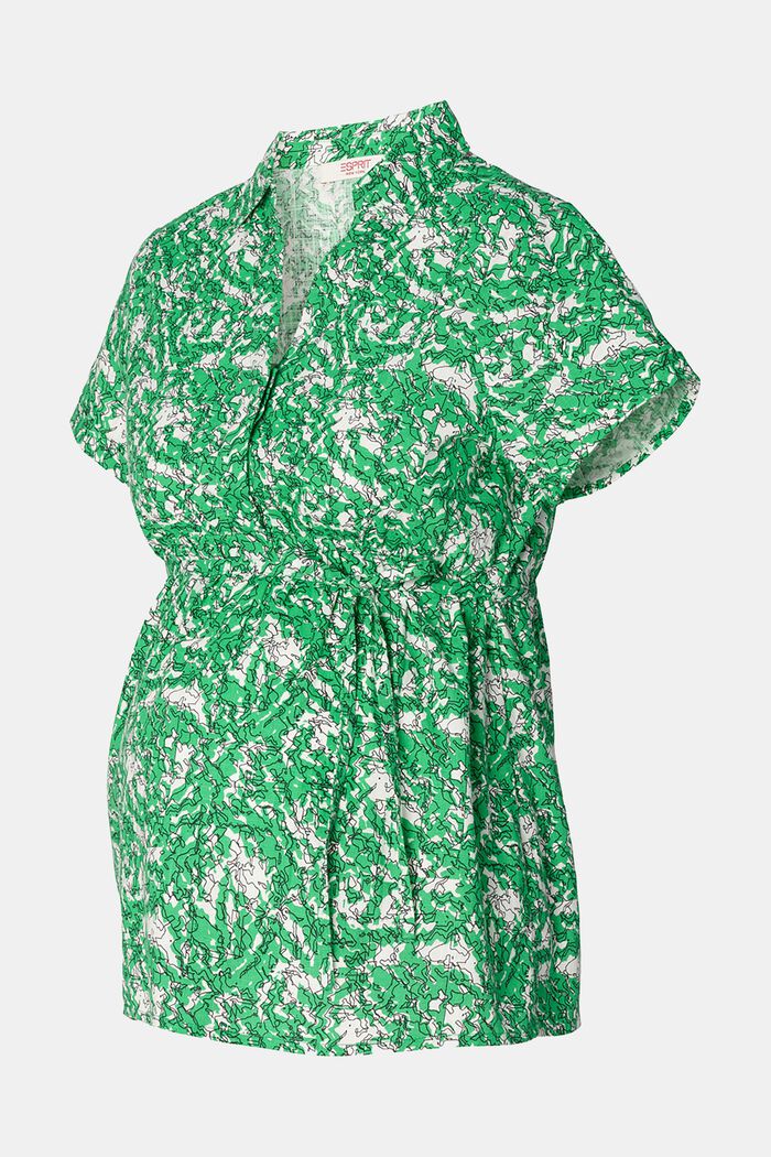MATERNITY Mönstrad blus, BRIGHT GREEN, detail image number 4