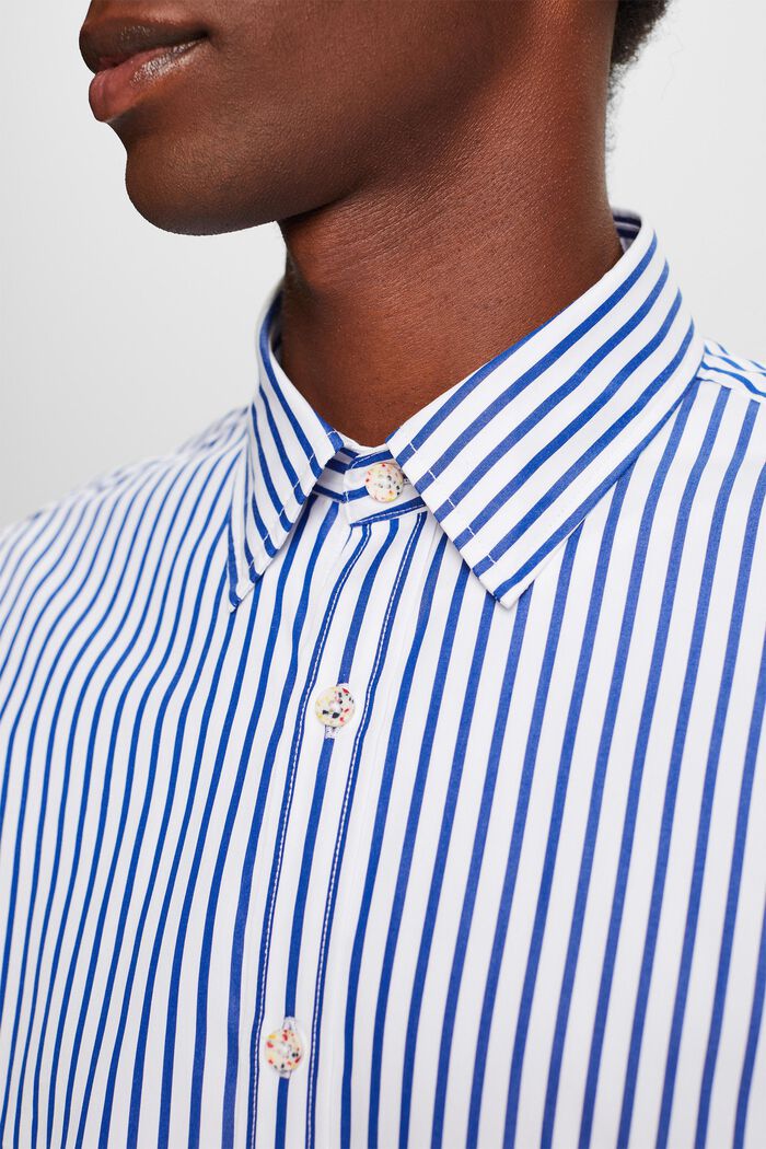 Randig skjorta i bomullspoplin, BRIGHT BLUE, detail image number 2