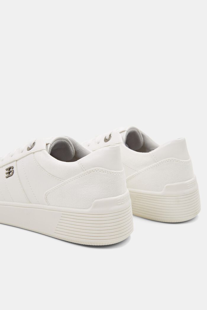 Sneakers i skinnlook, WHITE, detail image number 5